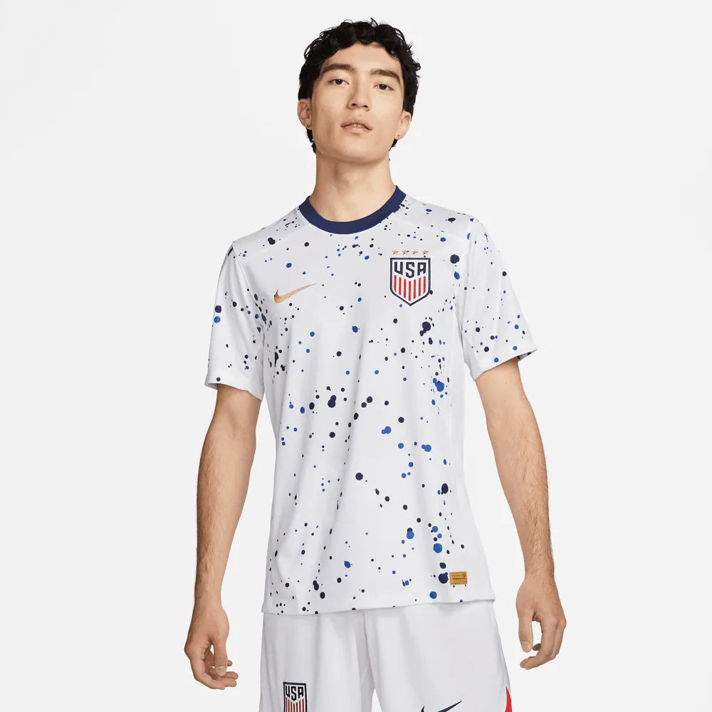 Nike 2023-24 USA Women's Stadium 4-Star Home Jersey (Men's Cut) (Model - Front)
