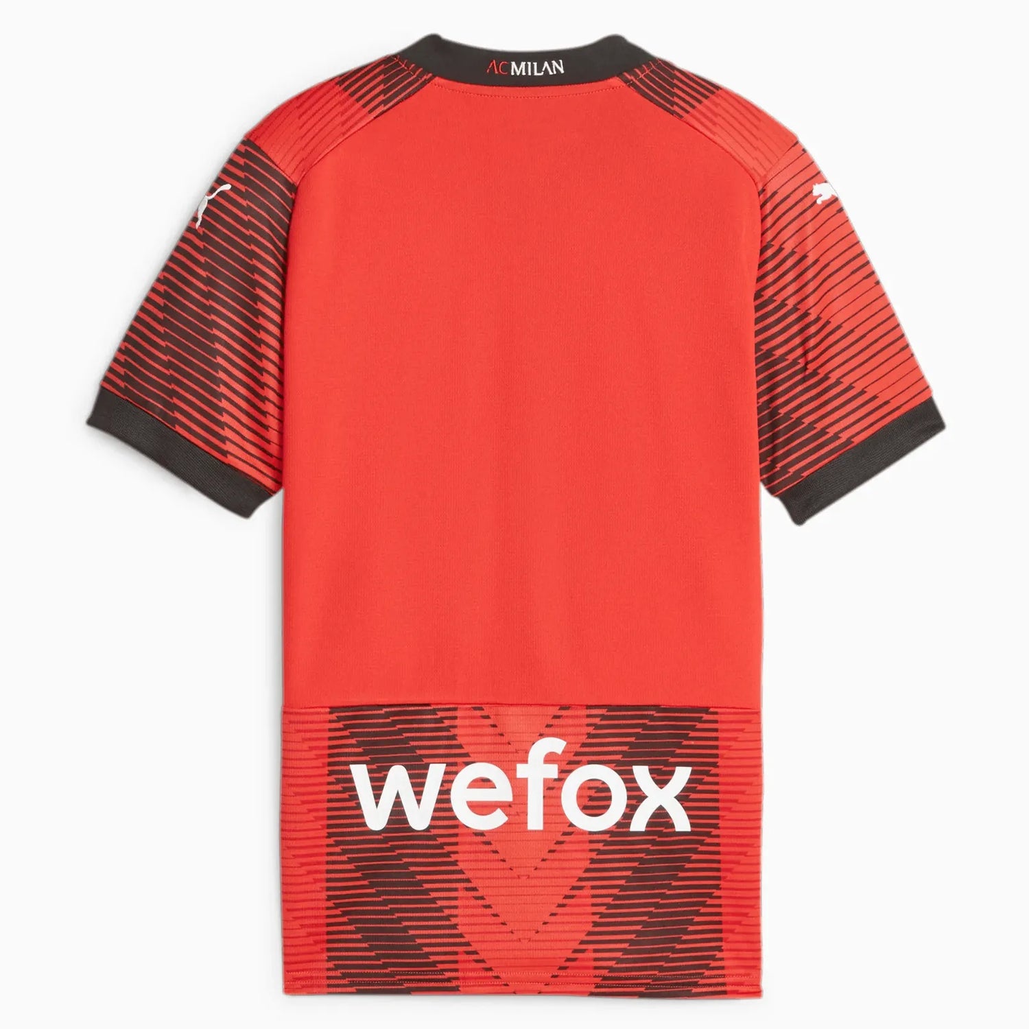 Puma 2023-24 AC Milan Youth Stadium Home Jersey (Back)