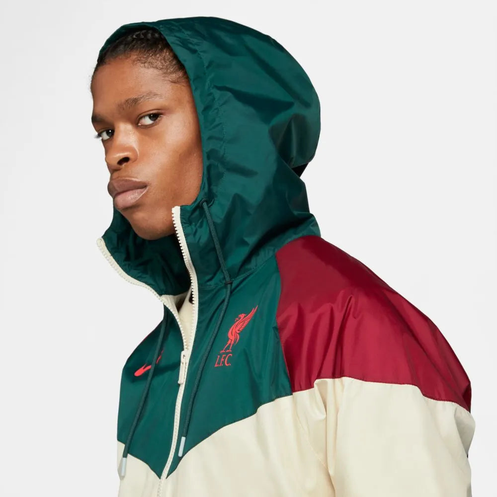 Nike 2021-22 Liverpool NSW Windrunner Jacket - Fossil-Teal-Crimson (Detail 2)