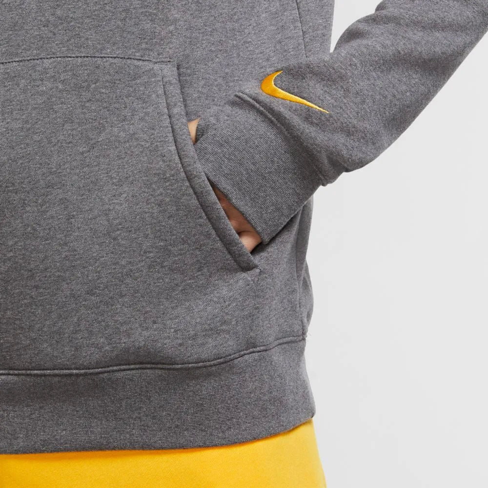 Nike 2020-21 Barcelona Fleece Pullover Hoodie - Grey-Yellow