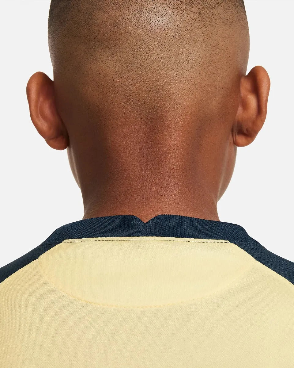 Nike 2021-22 Club America Youth Home Jersey - Yellow-Navy (Detail 4)