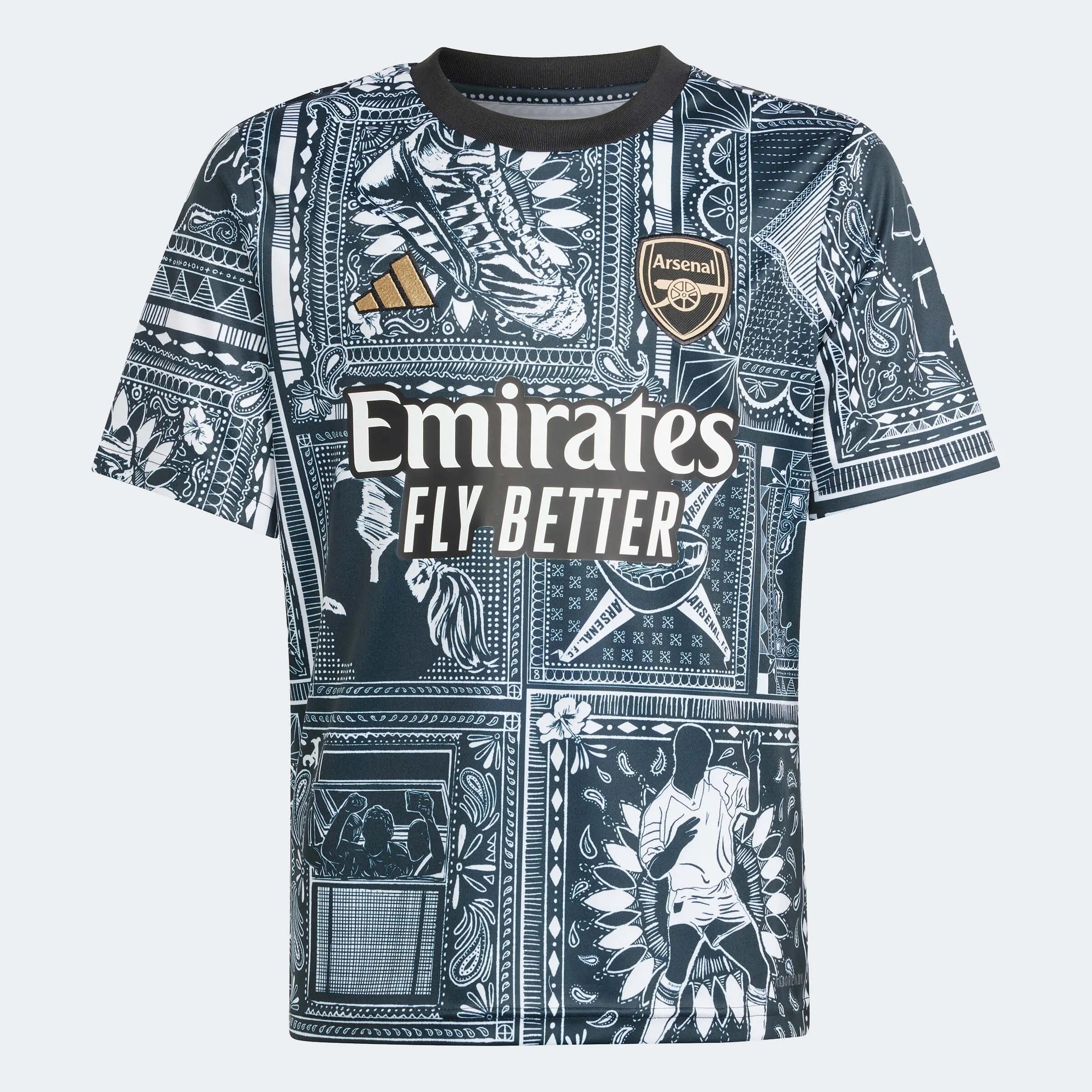 adidas 2023-24 Arsenal Ian Wright Youth Pre-Match Jersey (Front)