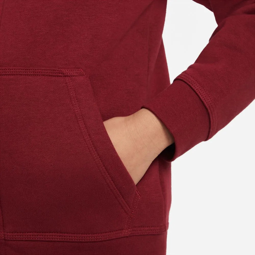 Nike 2021-22 Liverpool Youth Full-Zip Hoodie - Team Red (Detail 3)