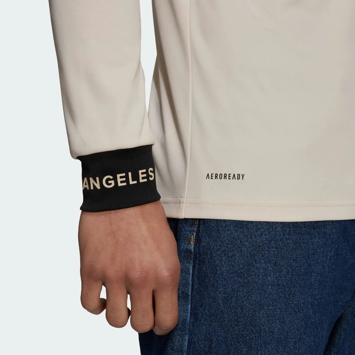 Adidas 2021-22 LAFC Away Long-Sleeve Jersey - Beige-Black (Detail 2)