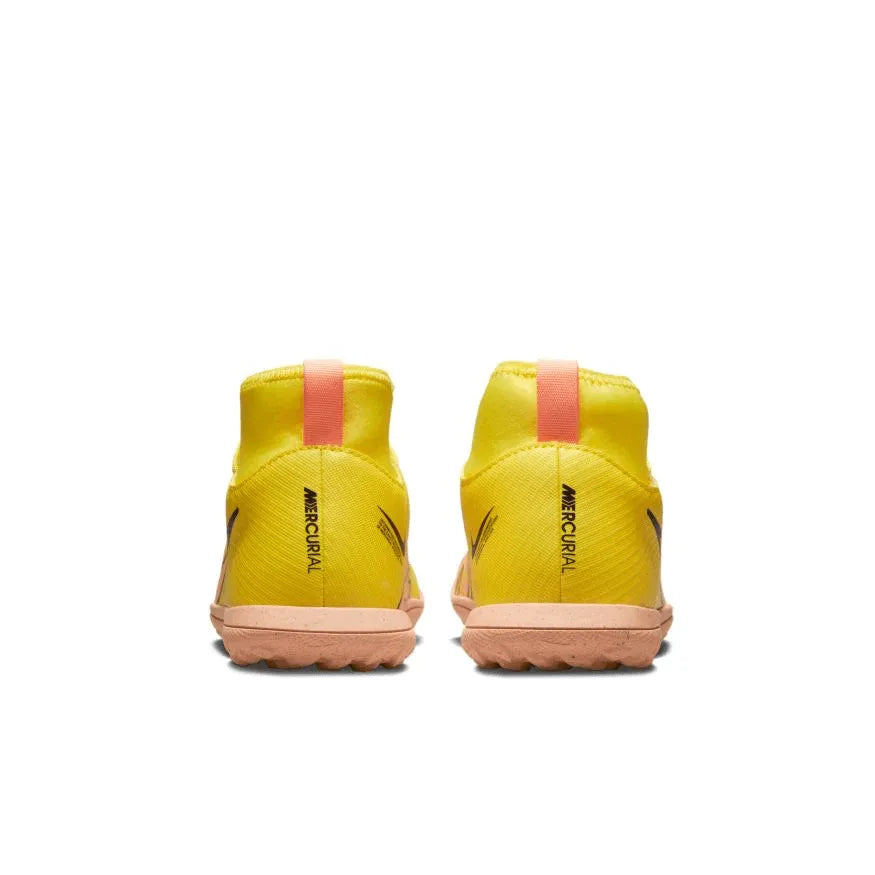 Nike Jr Superfly 9 Club Turf - Yellow Strike - Sunset Glow (Pair - Back)