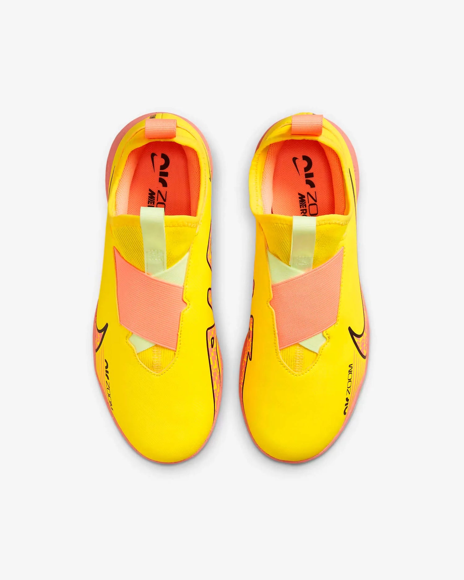 Nike Jr Zoom Vapor 15 Academy Indoor - Yellow Strike-Sunset Glow (Pair - Top)