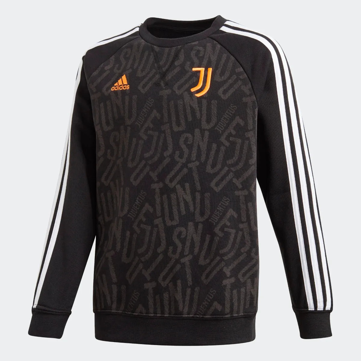 Adidas 2020-21 Juventus Youth Crewneck Sweater - Black-Orange