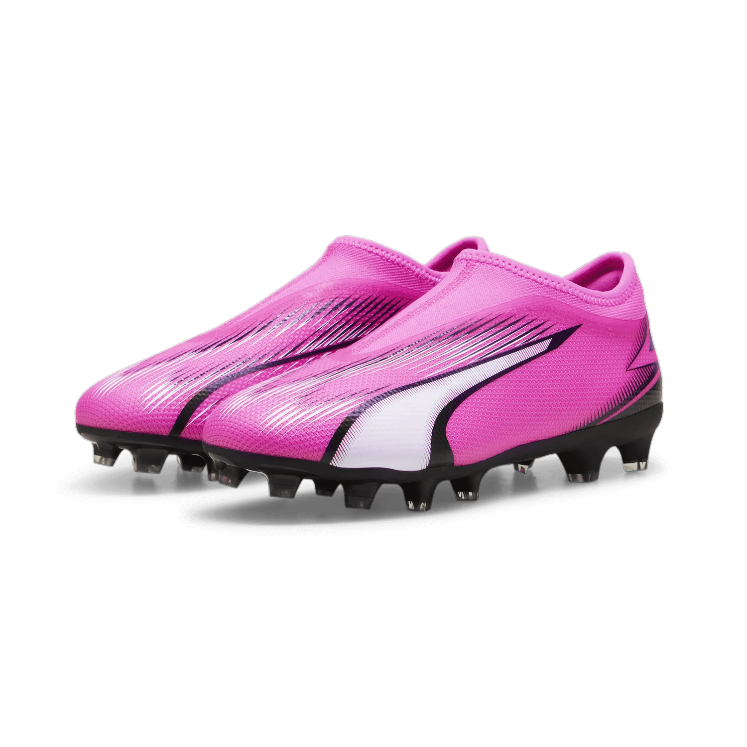 Puma Ultra Match Lacelsss FG AG Junior Firm Ground Soccer Cleat Poison Pink White Black Size 6