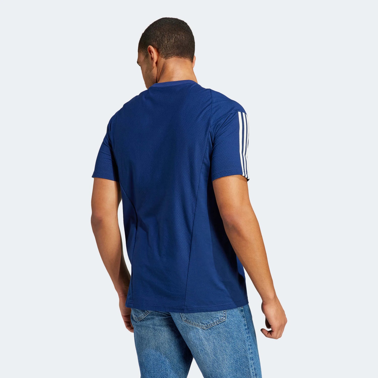 adidas 2023 Italy Cotton Tee - Dark Blue (Model - Back)