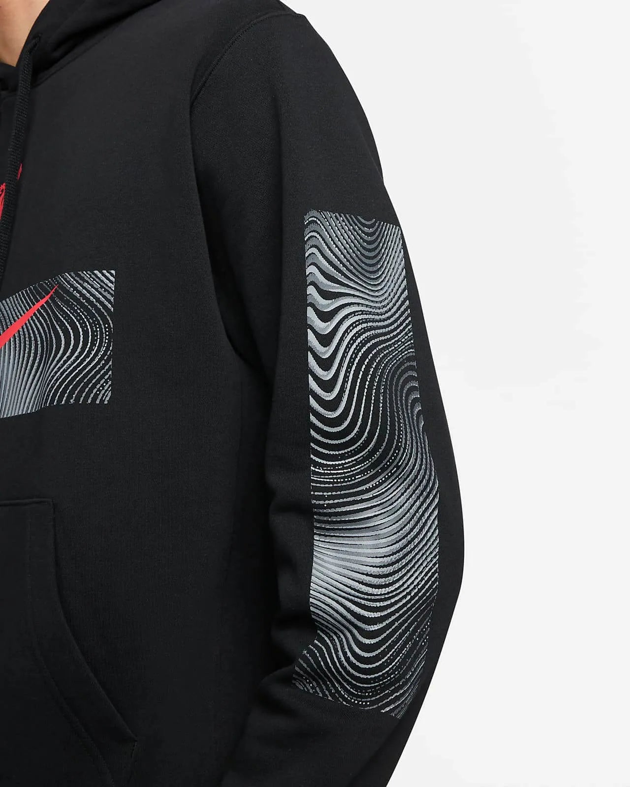 Nike 2022-23 Liverpool FC Away Fleece PO Hoodie - Black-Siren Red (Detail 3)