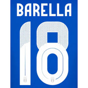 Italy 2024 25 Home Barella #18 Jersey Name Set (Back)