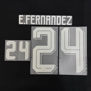 Argentina 2026- Away E. FERNANDEZ #24 Official Name Set