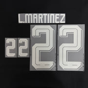 Argentina 2026- Away L.MARTINEZ #22 Official Name Set