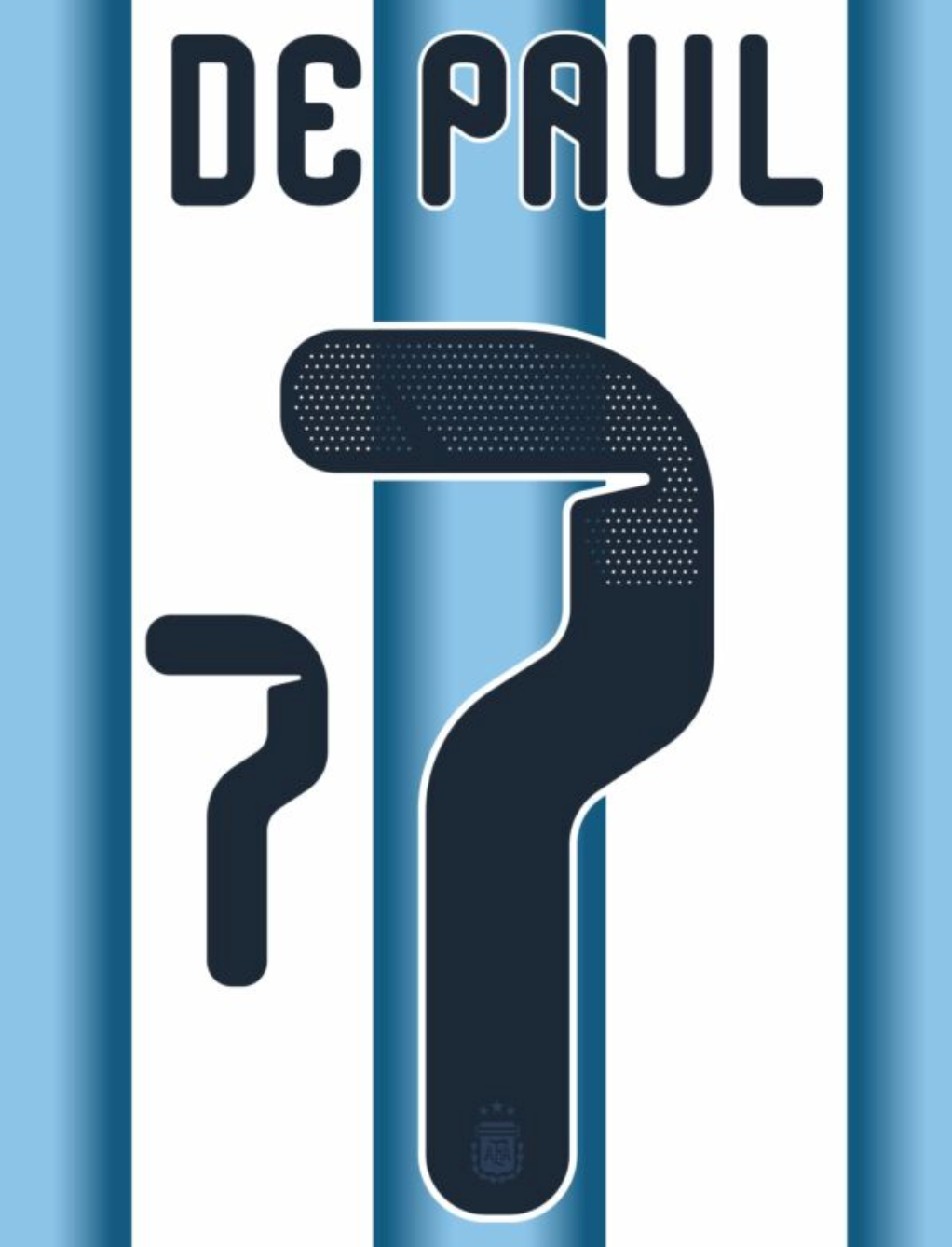 Argentina 2026- Home DE PAUL #7 Official Name Set