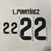 Argentina 2026- Home L. MARTINEZ #22 Youth Official Name Set