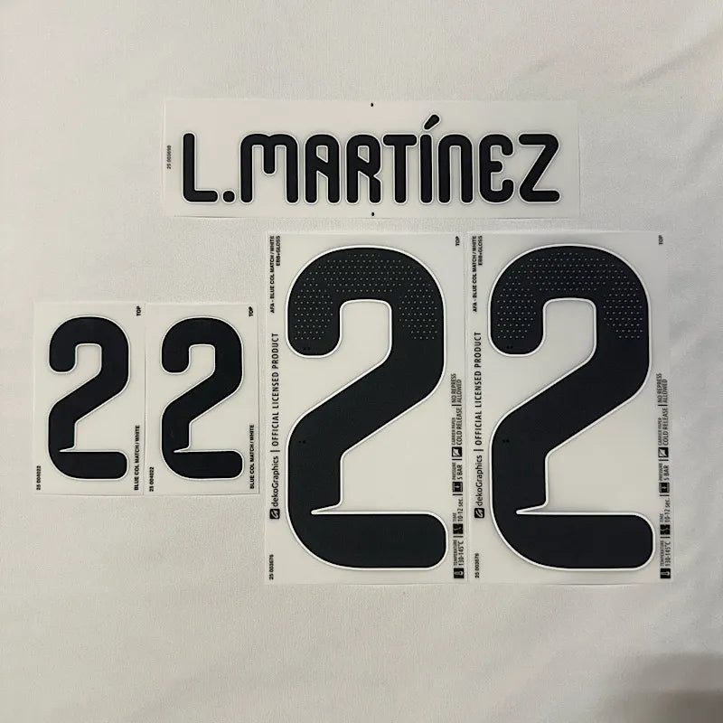 Argentina 2026- Home L. MARTINEZ #22 Youth Official Name Set