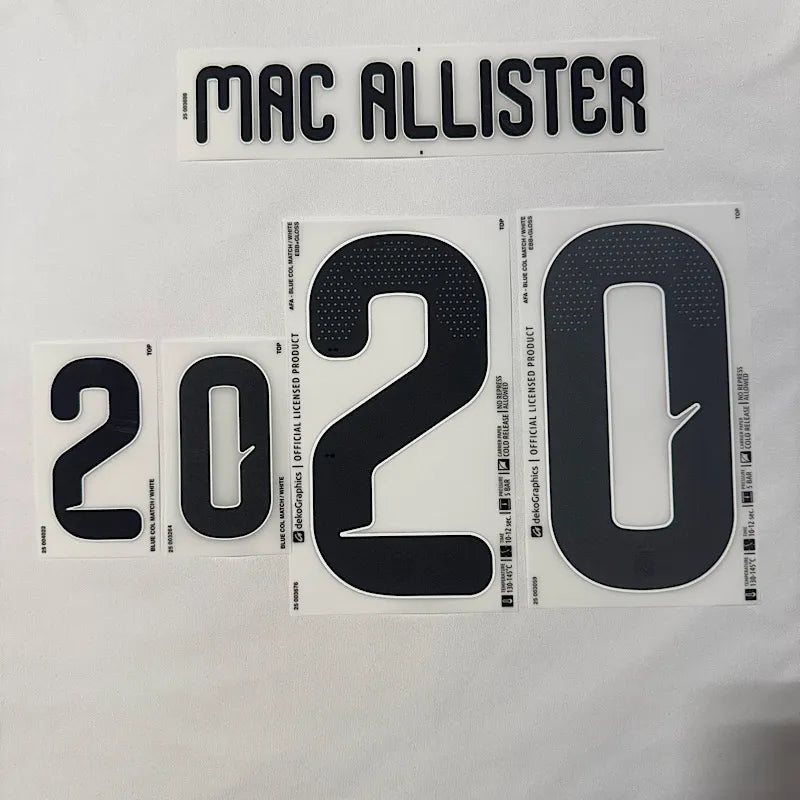 Argentina 2026- Home MACALLISTER #20 Youth Official Name Set