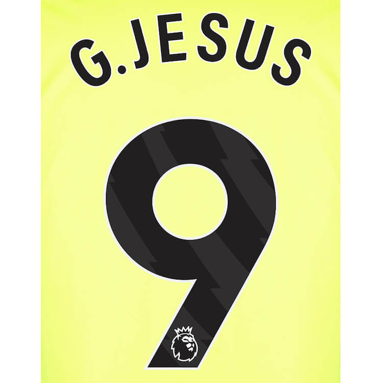 Arsenal 2023-Away G. Jesus #9 Jersey Name Set-Black (Back)