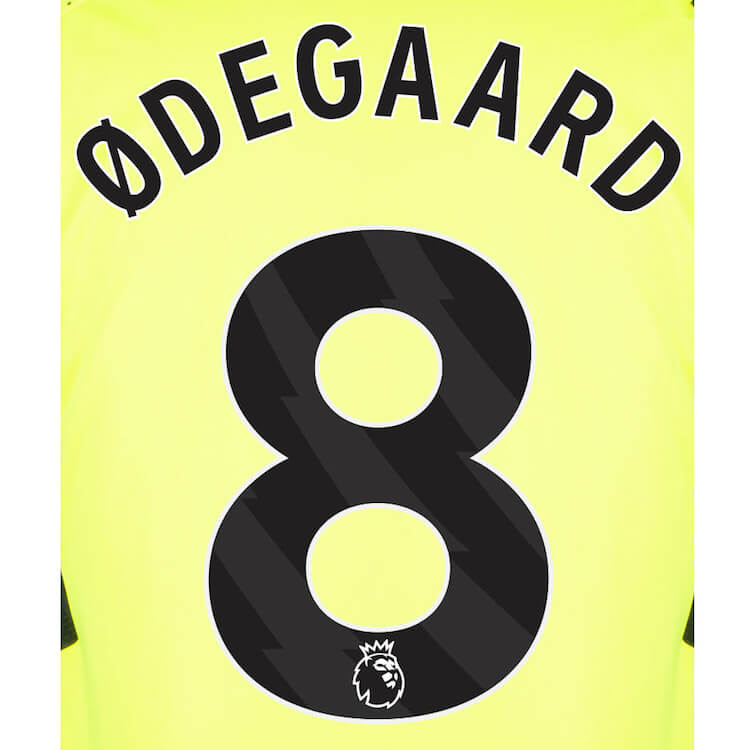Arsenal 2023-Away Odegaard #8 Jersey Name Set-Black (Back)