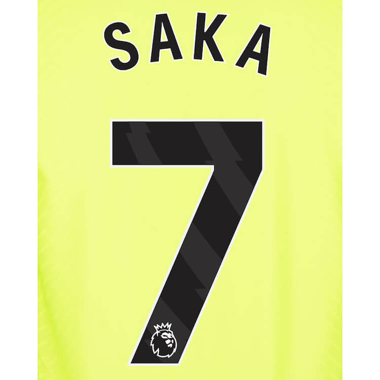 Arsenal 2023-Away Saka #7 Youth Jersey Name Set-Black (Back)