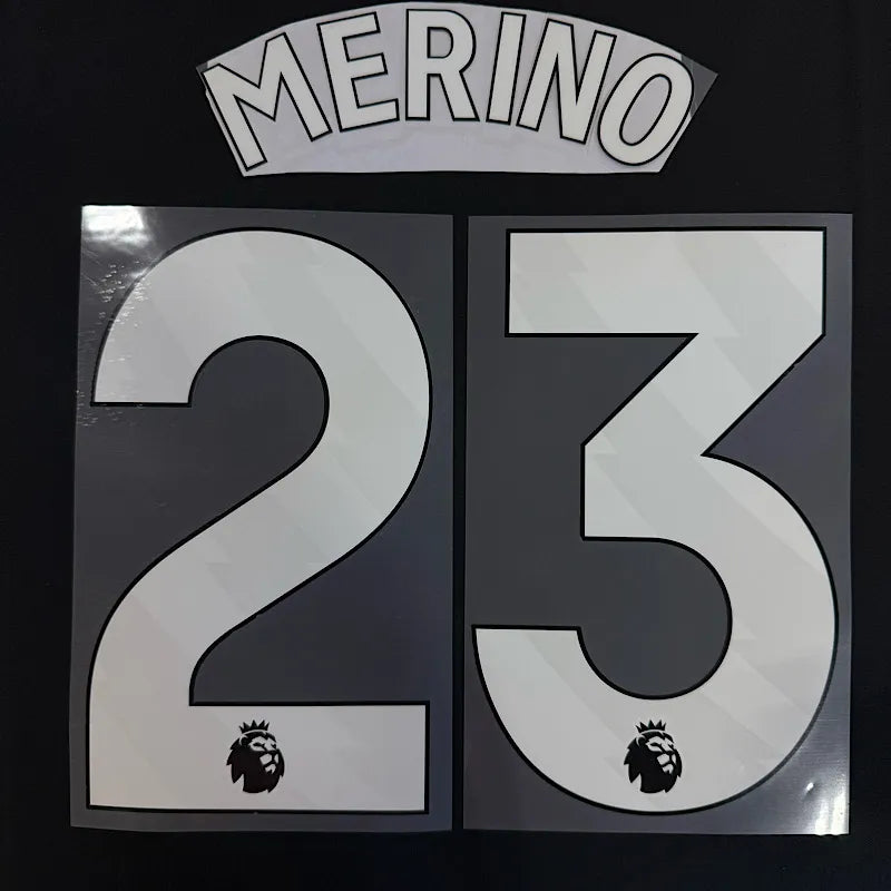 Arsenal 2025-Home MERINO #23 Official Name set-White