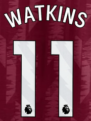 Aston Villa 2025-Home WATKINS #11 Official Name Set-White