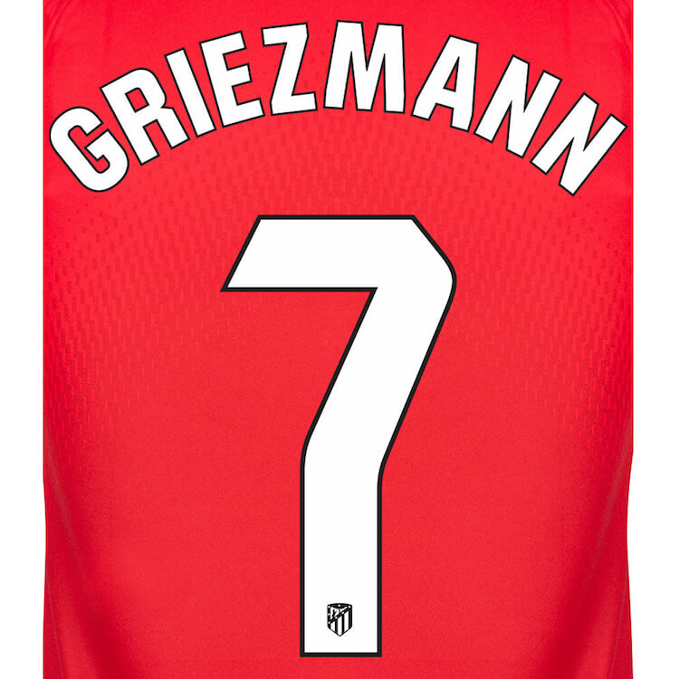 Atletico Madrid 2023 24 Home Griezmann #7 Jersey Name Set (Back)