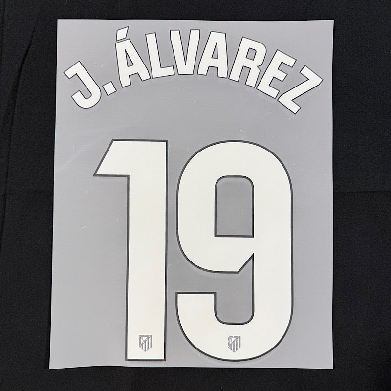 Atletico Madrid 2024/25 Home J. ALVAREZ #19 Jersey Name Set