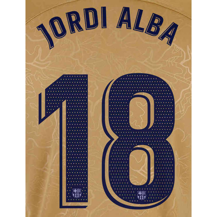 Barcelona 2022 23 Away Jordi Alba #18 Jersey Name Set (Back)