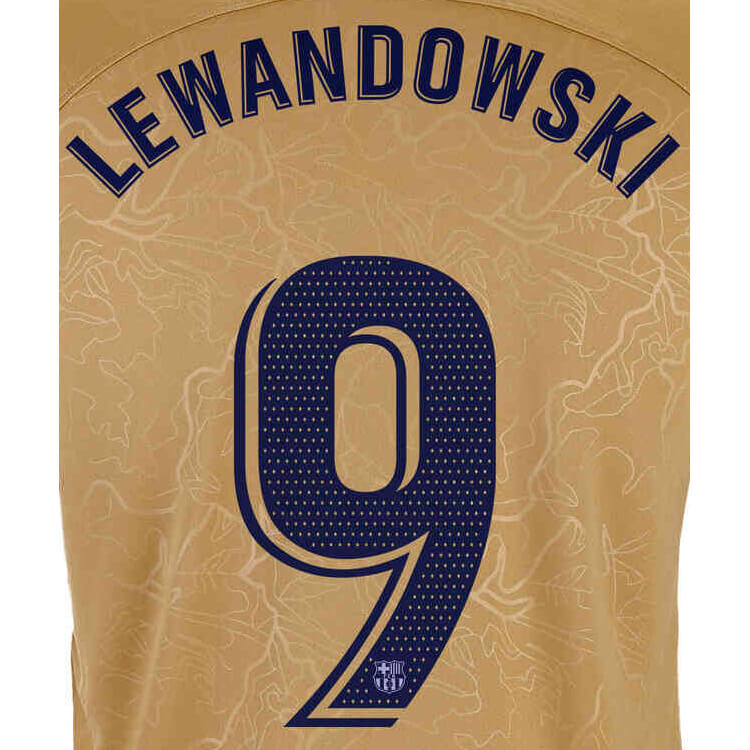 Barcelona 2022/23 Away Lewandowski #9 YOUTH Jersey Name Set