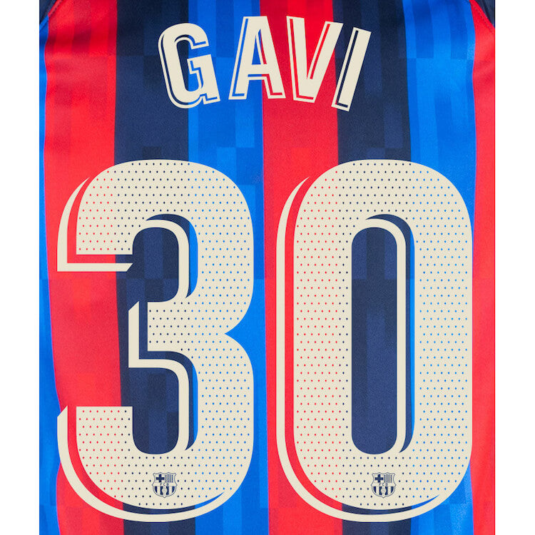 Barcelona 2022 23 Home Gavi #30 Jersey Name Set (Back)