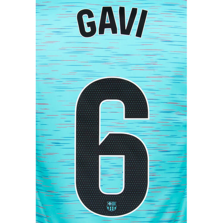 Barcelona 2023 24 Third Gavi #6 Jersey Name Set (Back)