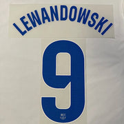 Barcelona 2023/24 Away Lewandowski #9 Jersey Name Set