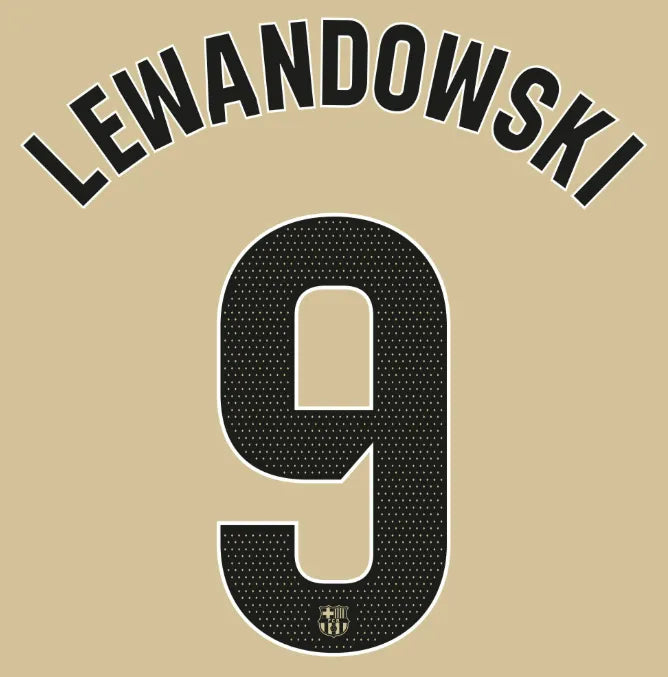 Barcelona 2025/26 Away LEWANDOWSKI #9 Official Name Set