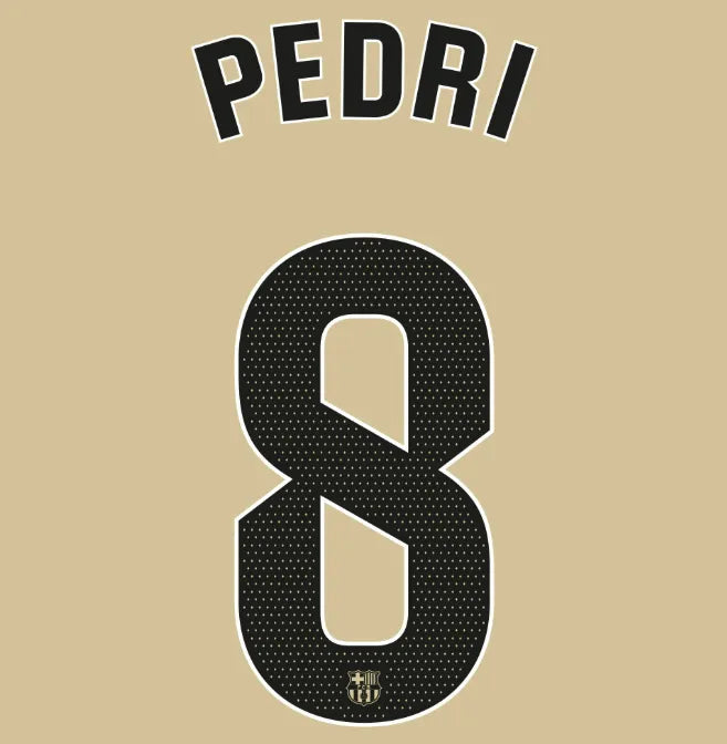 Barcelona 2025/26 Away PEDRI #8 Youth Official Name Set