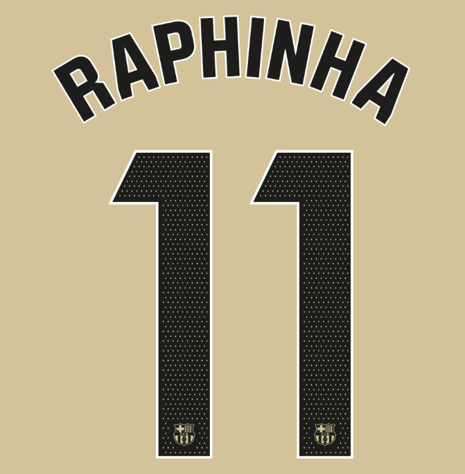 Barcelona 2025/26 Away RAPHINHA #11 Official Name Set
