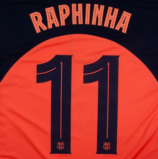 Barcelona 2025/26 Third RAPHINHA #11 Official Name Set (CL Version)