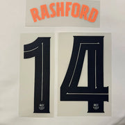 Barcelona 2025/26 Third RASHFORD #14 Youth  Official Name Set