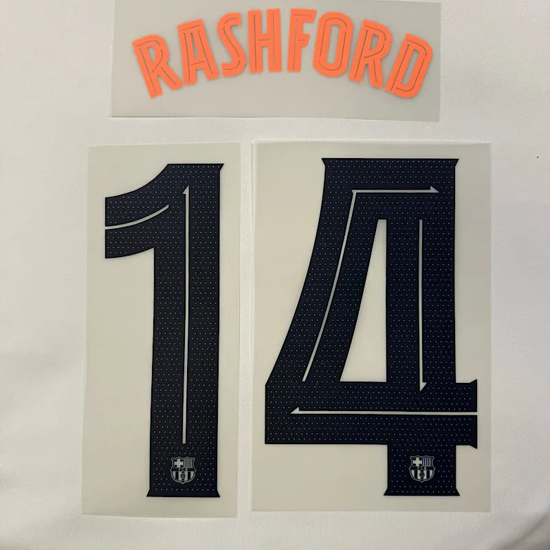 Barcelona 2025/26 Third RASHFORD #14 Youth  Official Name Set