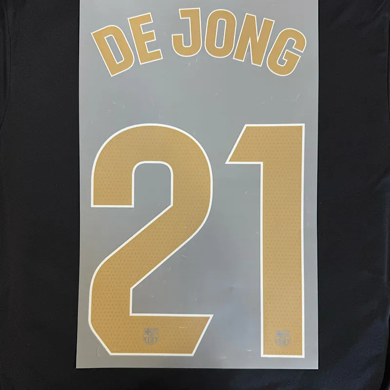 Barcelona 2026/27 Away F. DE JONG #21 Official Name Set