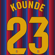 Barcelona 2026/27 Home KOUNDE #23 Official Name Set