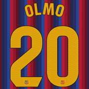 Barcelona 2026/27 Home OLMO #20 Official Name Set