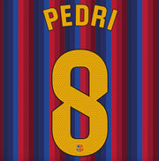 Barcelona 2026/27 Home PEDRI #8 Youth Official Name Set