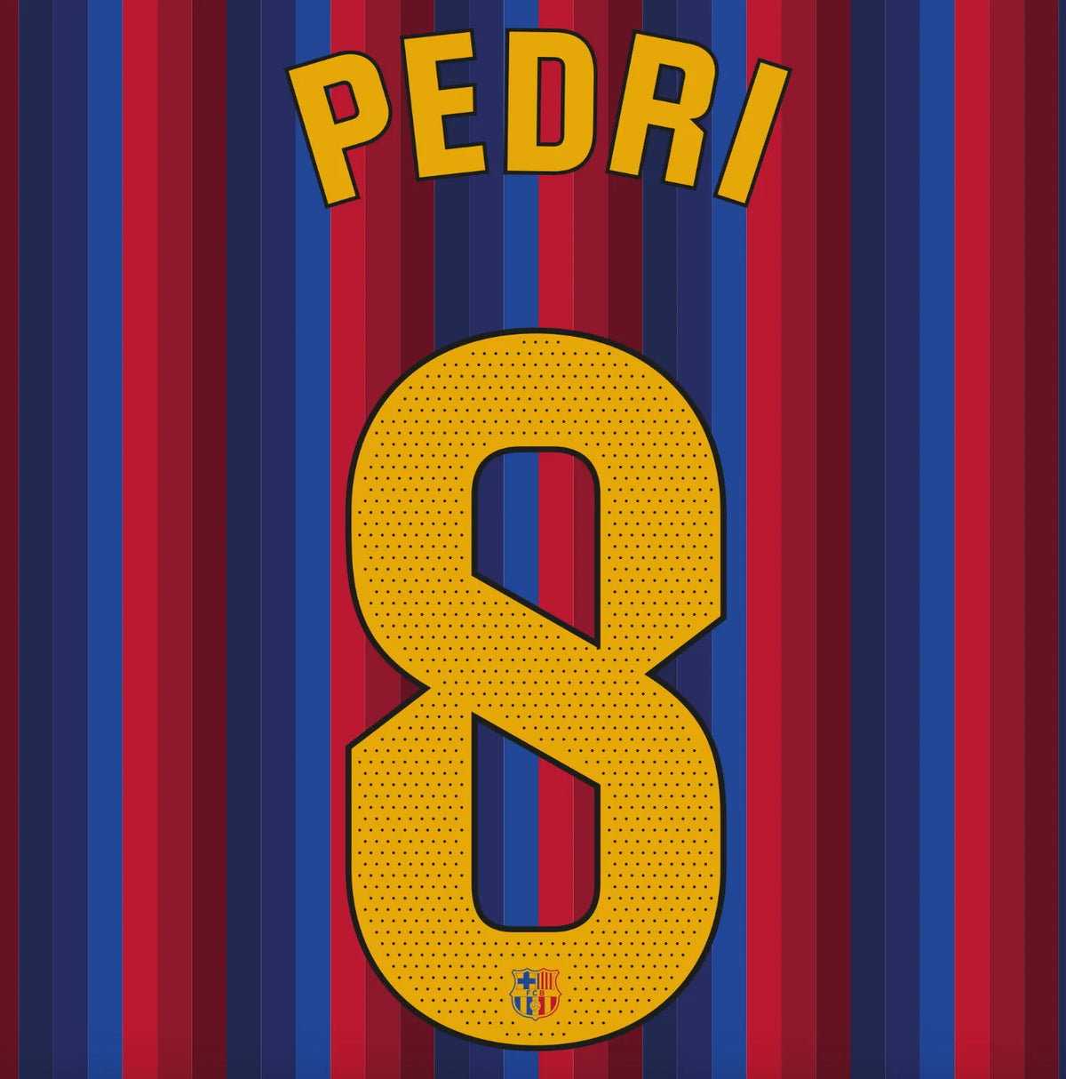 Barcelona 2026/27 Home PEDRI #8 Youth Official Name Set