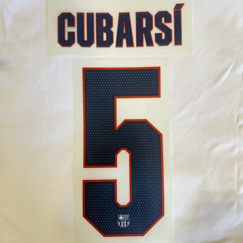 Barcelona 2026/27 Third CUBARSI #5 Official Name Set (UCL Version)