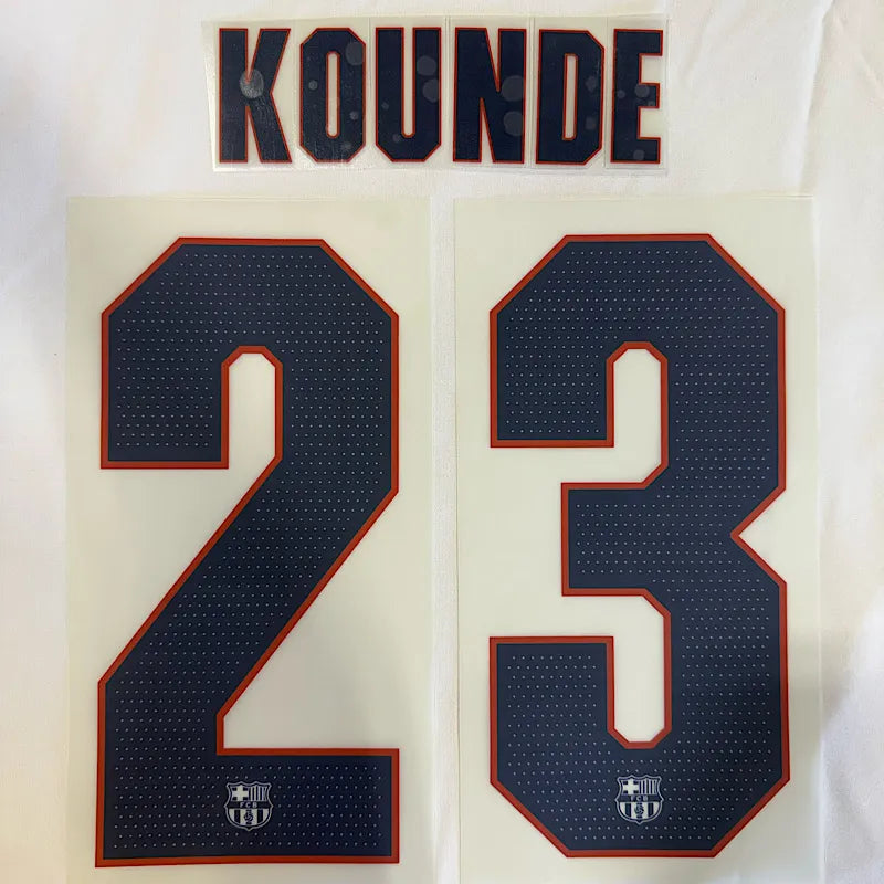 Barcelona 2026/27 Third KOUNDE #23 Official Name Set (UCL Version)