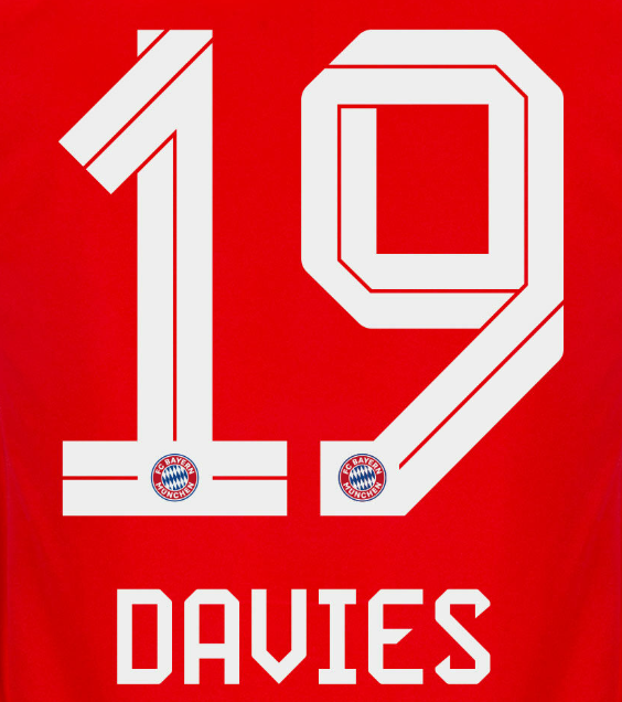 Bayern Munich 2025/26 Home DAVIES #19 Official Name Set