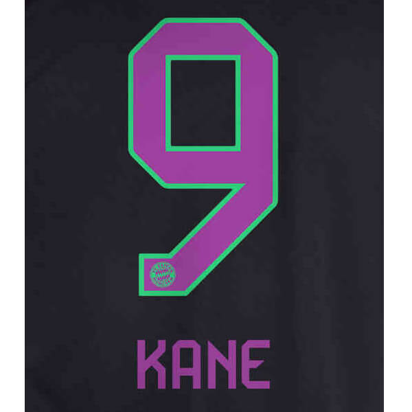 Bayern Munich Away 2023 24 Away Kane #9 Jersey Name Set (Back)
