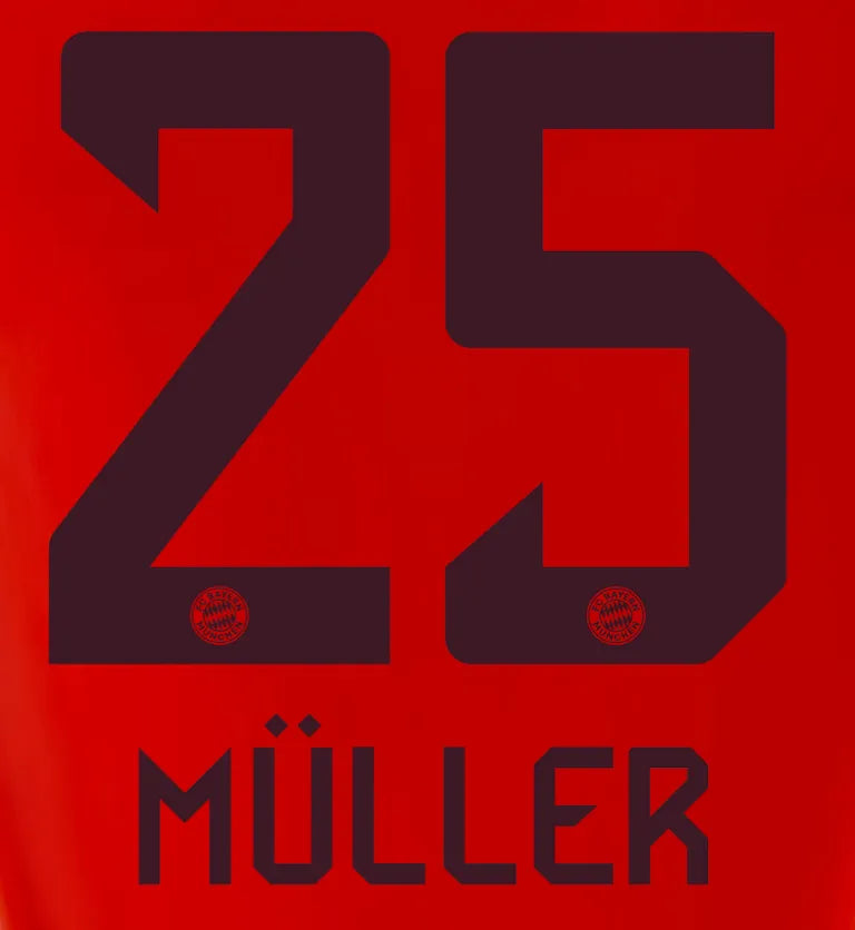 Bayern Munich 2024/25 Home Muller #25 Jersey Name Set