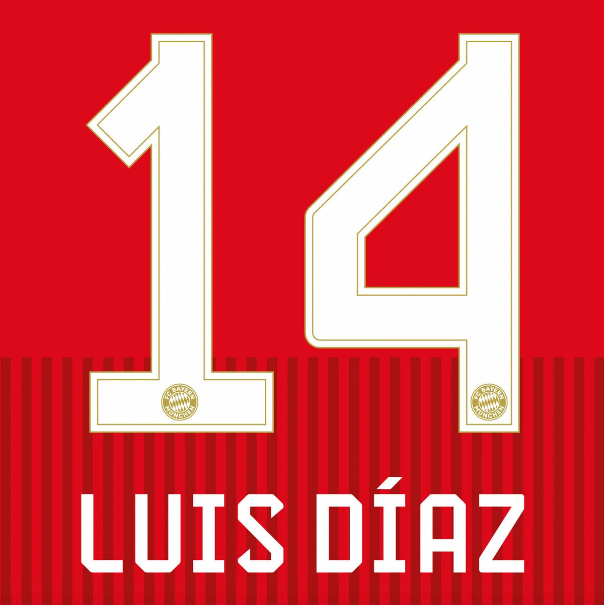 Bayern Munich 2026/27 Home Luis Diaz #14 Youth Official Name Set